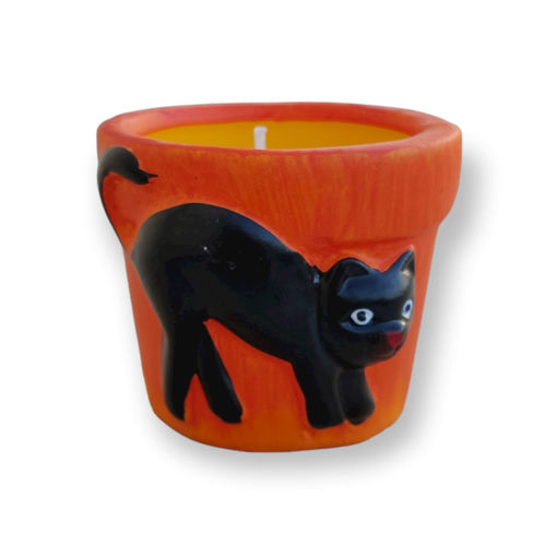 Picture of HALLOWEEN TERRACOTTA CANDLE BLACK CAT